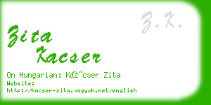 zita kacser business card